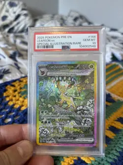 Leafeon EX 144/131 PSA 10 GEM MINT Prismatic Evolutions SIR Pokemon Card TCG - Image 1
