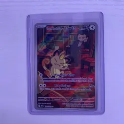 2025 Team Rocket's Meowth 203/182 Sv10: Pokemon Destined Rivals Holo - Image 1