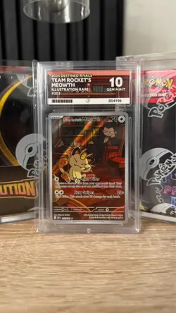 2025 Pokemon Destined Rivals Team Rocket's Meowth Ace 10 #203 IR 203/182 English - Image 1