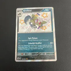 Pokemon card Grafaiai 190/091 Scarlet & Violet Paldean Fates Holo rare shiny NM - Image 1