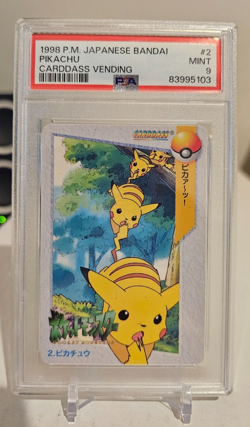 Pokemon Carddass Card Pikachu 2 Bandai Pocket Monsters 1998 PSA 9 - Image 1