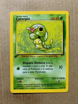 1st Edition SPANISH Caterpie 45/102 Base Set - Common Pokemon Card - NM/Mint - Image 1