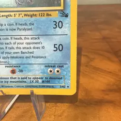 Articuno Fossil Holo Card 2/62 Rare Vintage WOTC Pokemon TCG Card (List 2) LP - Image 4