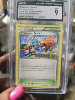 Pokemon Promo Card: CHAMPIONS FESTIVAL BW95 WORLDS 13 Stamped - Cgc 9 - Image 1