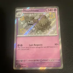 Pokemon TCG Houndstone Scarlet & Violet: Paldean Fates 168/091 Holo Shiny Rare - Image 1