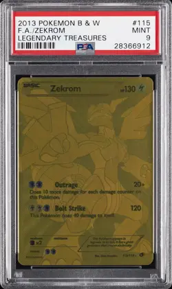 2013 POKEMON BLACK & WHITE LEGENDARY TREASURES #115 FULL ART/ZEKROM PSA 9 - Image 1