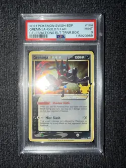 2021 POKEMON SWSH BLACK STAR PROMO #144 GRENINJA-GOLD STAR PSA 9 - Image 1