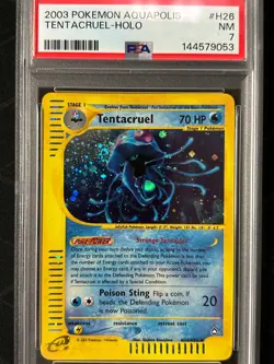2003 POKEMON AQUAPOLIS H26 TENTACRUEL HOLO PSA 7 - Image 2