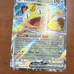 Pokemon Meowth EX 062/088 POR Double Rare Full Art Holo 170 HP EN Basic - Image 3
