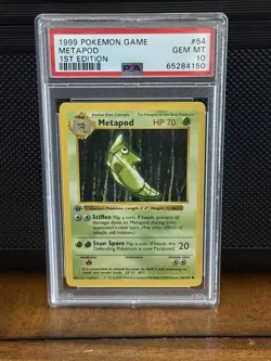 PSA 10 Pokemon METAPOD 54/102 - 1ST EDITION SHADOWLESS BASE SET - Image 1