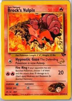 Brock's Vulpix [W Stamped] 037/132 Promo WoTC Promo Pokemon Damaged - Image 1