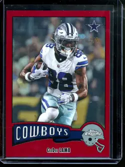 2025 Topps Chrome CeeDee Lamb 1975 Red Refractor /5 Cowboys - Image 1