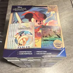 LOT of 4 Lorcana Fabled Collection Starter Set Box Booster Tinker Promo Disney - Image 1