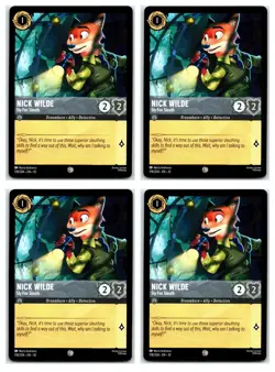 #178 Nick Wilde - Sly Fox Sleuth PLAYSET x4 2025 Lorcana Whispers in the Well 4x - Image 1