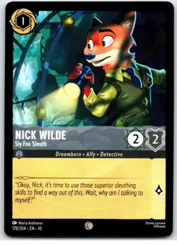 #178 Nick Wilde - Sly Fox Sleuth PLAYSET x4 2025 Lorcana Whispers in the Well 4x - Image 2
