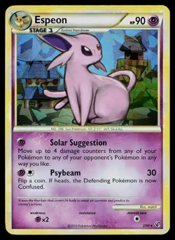 Pokemon Card Deck Exclusives Espeon HGSS Undaunted 2/090 Rare Cracked Ice Holo - Image 1