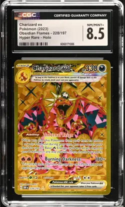 Charizard EX Obsidian Flames Holo Hyper Rare Card 228/197 CGC 8.5 NM/MINT+ - Image 1