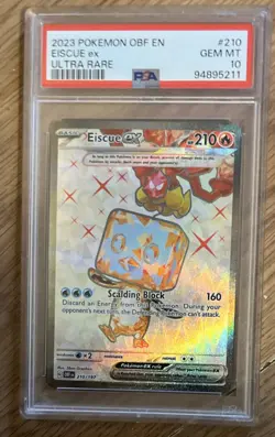 Eiscue ex PSA 10 210/197 SV03: Obsidian Flames Holo Pokemon Card OBF EN - Image 1