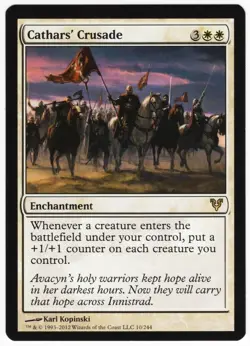 Cathars' Crusade 2012 Avacyn Restored White Rare Enchantment MTG NM AZ1 - Image 1