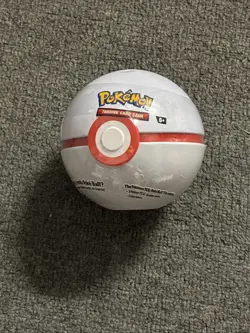 Pokemon Collectors Poke Ball Tin - White&Red PREMIER BALL (3 packs & Stickers) - Image 1