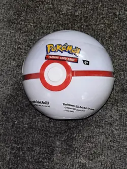 Pokemon Collectors Poke Ball Tin - White&Red PREMIER BALL (3 packs & Stickers) - Image 3