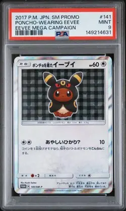 2017 Pokemon Poncho Wearing Eevee Mega Campaign Promo #141 PSA 9 - Image 1