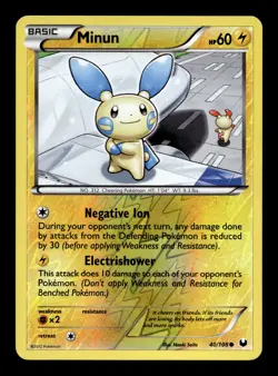 Minun 40/108 Reverse Holofoil Dark Explorers Common Pokemon TCG - Image 1