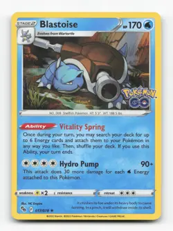 Pokemon TCG - Blastoise 017/078 Near Mint Holo Rare Pokemon GO - Image 1