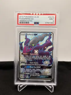 2019 Pokemon Sun & Moon Hidden Fates Darkrai GX Shiny SV70/SV90 PSA 9 - Image 1