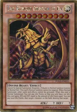 Yugioh! LP The Winged Dragon of Ra - PGLD-EN031 - Gold Secret Rare - Unlimited E - Image 1