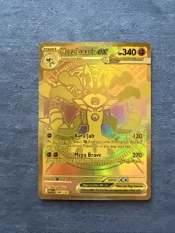 Mega Lucario ex 188/132 Gold Hyper Rare Pokemon Mega Evolution TCG - Image 1