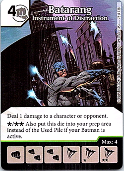 Justice League Dice Masters Dice & Card #76 Batarang Instrument Of Distraction - Image 1
