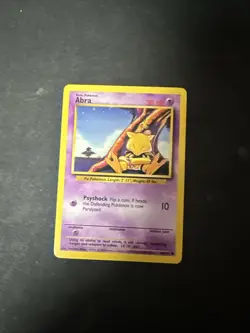 Abra 43/102 Base Set Common Pokemon Card Unlimited Edition WOTC D48 - Image 1