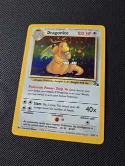 Dragonite 4/62 Fossil Holo Pokemon Card WOTC | Light Play - Near Mint - Image 3