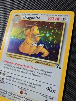 Dragonite 4/62 Fossil Holo Pokemon Card WOTC | Light Play - Near Mint - Image 4