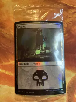 MTG Sealed Foil Swamp (556) Secret Lair Drop: Promo Near-Mint Basic Land!! - Image 1