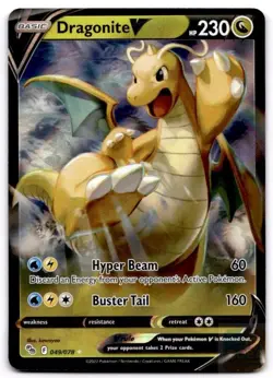 Dragonite V 049/078 Holo V Rare Pokemon GO Pokemon Holo Near Mint - Image 1