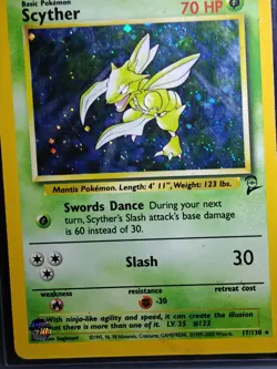 Scyther Holo Base Set 2 17/130 Rare Pokemon Card - Image 1