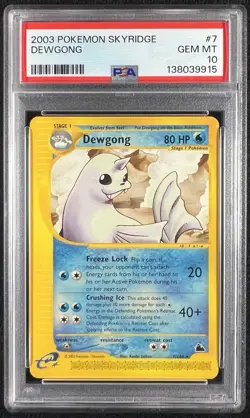 Dewgong 7/144 Skyridge e-reader - PSA 10 GEM MINT - Image 1