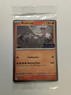 Pokemon TCG Reshiram Stamped Promo Holo 017/094 Basic 130 HP English SEALED - Image 1