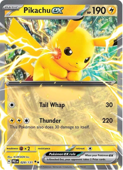 Pikachu ex 028/131 Sv: Prismatic Evolutions Holo - Pokemon TCG - NM - Image 1