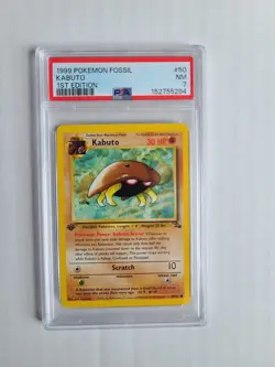 Pokemon Kabuto PSA 7 NM 1st Edition 1999 Vintage Fossil Pokemon Card #50 - Image 2