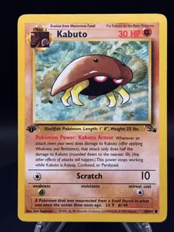 🔥🦀 Pokemon TCG – Kabuto 50/62 – Fossil – 1st Edition – Common – MP - Image 3
