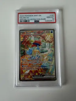 Keldeo ex 167/086 PSA 10 Special Illustration Rare 2025 Pokemon White Flare - Image 1