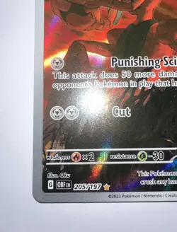 2023 Pokemon Scarlet Violet Obsidian Flames Scizor 205 /197 Full Art Holographic - Image 5