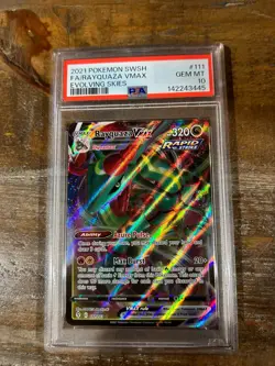 POKEMON 2021 SWSH Evolving Skies Full Art RAYQUAZA Vmax #111 PSA 10 Gem Mint - Image 1