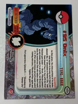 2000 Topps Chrome Pokemon Series 2 #95 Onix FREE COMBINED SHIPPING - Image 2