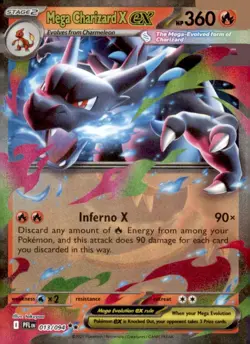 2025 ME02: Pokemon Phantasmal Flames Mega Charizard X ex #013/094 Holo - Image 1