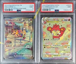 PSA 9 SKELEDIRGE EX 258 PALDEA EVOLVED SIMISEAR VSTAR GG37 CROWN ZENITH POKEMON - Image 1