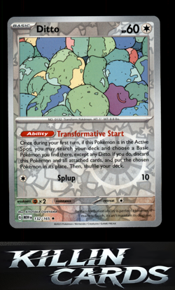 Reverse Holofoil Ditto 132/165 Pokemon Rare SV: Scarlet & Violet 151 Card NM - Image 1